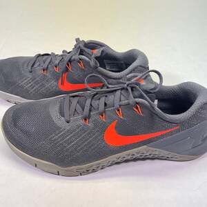 Nike Metcon 3 Mens Grey Orange Training Shoes 852928-007 US 9